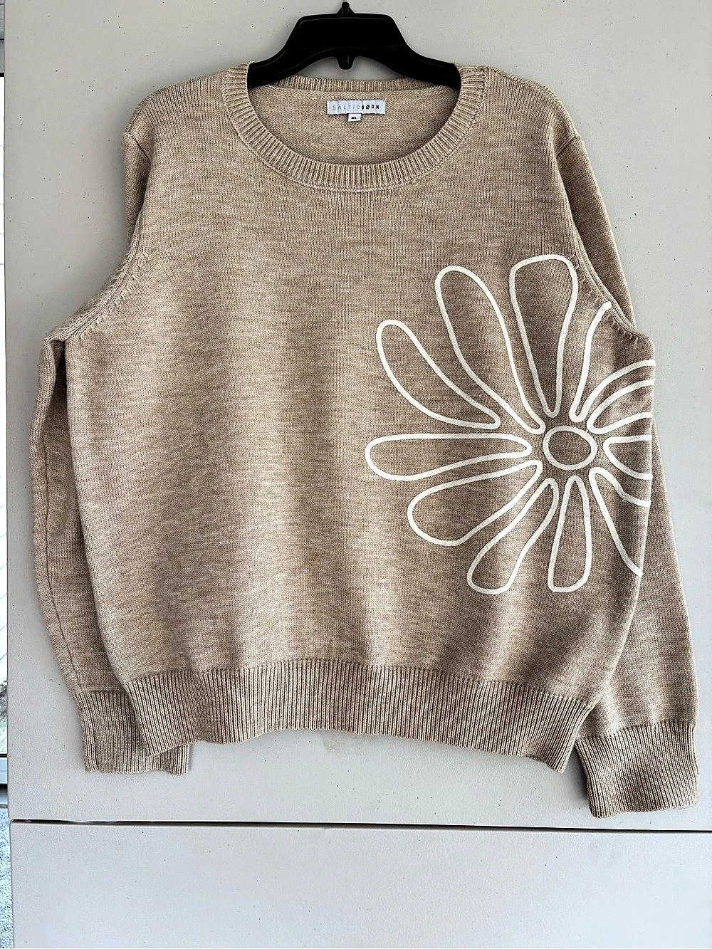 Baltic Born Marlowe Flower Sweater Brown & White XL